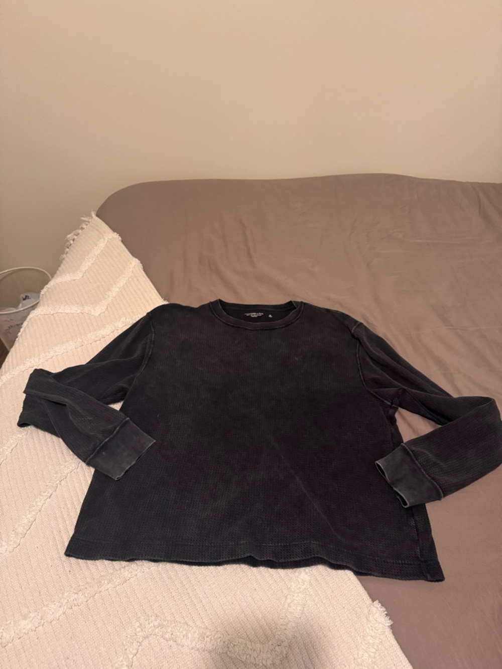 Abercrombie & Fitch Black Long Sleeve Ribbed Tee